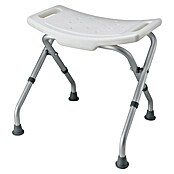 careosan Badhocker (Höhenverstellbar: 47,5 - 51,5 cm, Belastbarkeit: 110 kg, Weiß)