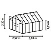 Vitavia Gewächshaus (3,83 x 2,57 x 2,3 m, Farbe: Aluminium, Polycarbonat, 4 mm)