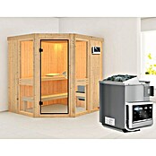 Karibu Systemsauna Amelia 1 (Mit Sauna Bio-Ofen 9 kW inkl. Steuerung Easy, Ohne Dachkranz, 170 x 196 x 198 cm)