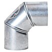 Ofenrohrbogen (Durchmesser: 150 mm, Bogenwinkel: 0 - 90°, Mit Reinigungsöffnung, Feueraluminiert, Silbergrau)