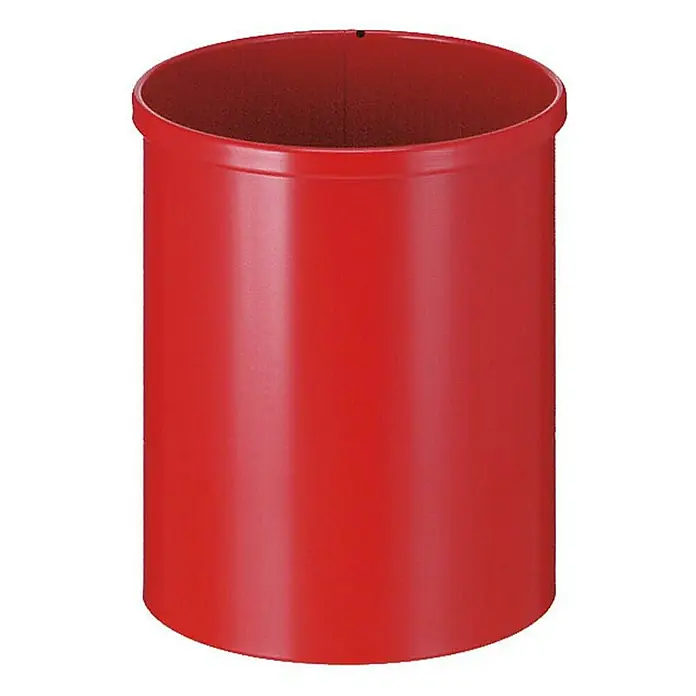 Proregal Papierkorb stillvoll & rund aus Metall - 15 l, Metall, Rot - Roter Eimer aus Kunststoff, ideal für den Haushalt oder die Werkstatt. Robust und vielseitig einsetzbar.