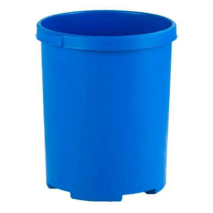 Proregal Papierkorb praktisch & rund aus Kunststoff - 50 l, Kunststoff, Blau - Blauer Kunststoffeimer mit robuster Bauweise und einfacher Handhabung für vielfältige Anwendungen im Haushalt oder Garten.