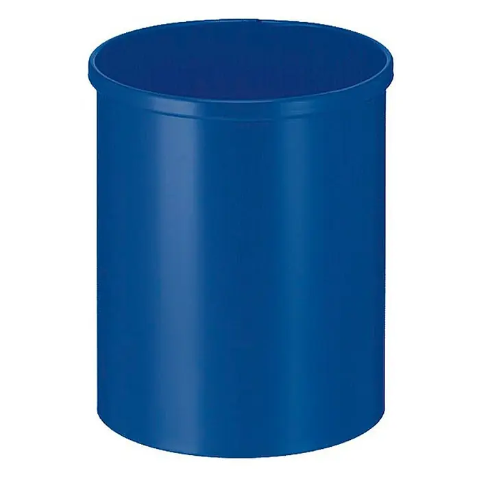 Proregal Papierkorb stillvoll & rund aus Metall - 15 l, Metall, Blau - Blauer Eimer aus robustem Kunststoff, ideal für den Haushalt oder den Garten. Praktisch und vielseitig für verschiedene Reinigungs- und Aufbewahrungszwecke.