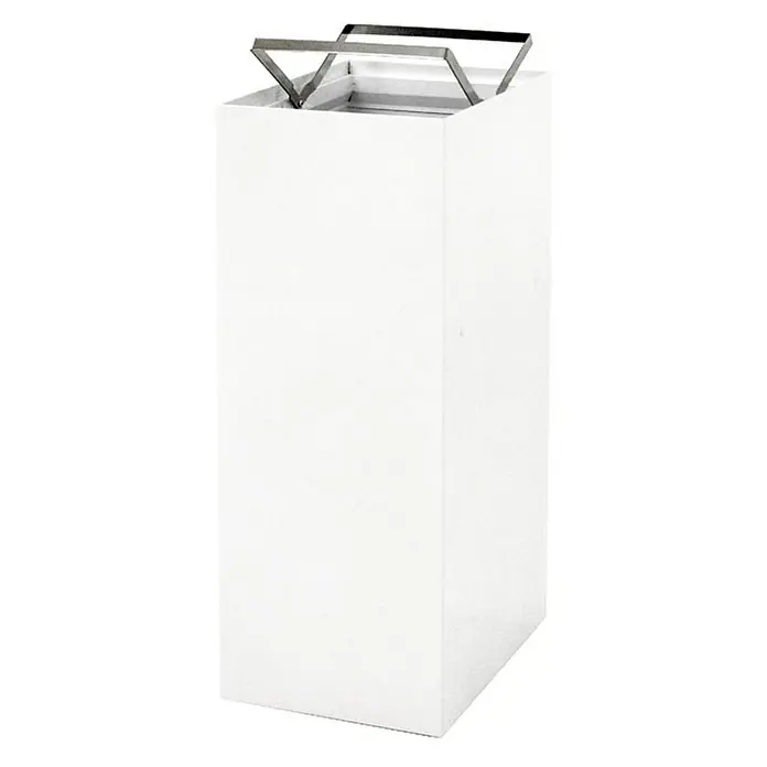 Proregal Mülltrennsystem Robust & modular - 60 l, Stahl, Weiß - Der weiße quadratische Behälter mit Stahlrahmen bietet eine moderne und minimalistische Lösung für die Aufbewahrung oder als stilvolles Dekorationselement.