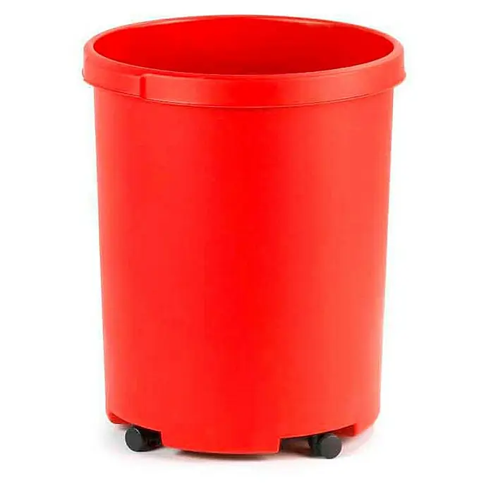 Proregal Papierkorb praktisch & rund aus Kunststoff - 50 l, Kunststoff, Rot - Roter Rollhocker aus Kunststoff für den flexiblen Einsatz. Ideal für Werkstatt, Büro oder Lager, robust und leicht zu bewegen.