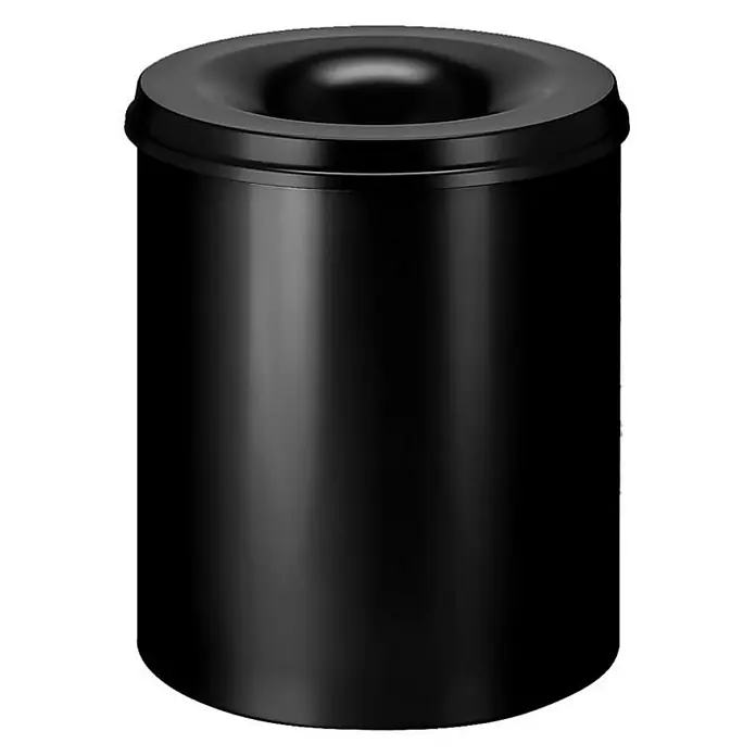 Proregal Papierkorb & Abfallsammler aus Metall selbstlöschend - 80 l, Metall, Schwarz - Eine elegante schwarze Steh-Aschenbecher für den Innenbereich. Ideal für stilvolle Raucherbereiche mit seiner robusten zylindrischen Form.