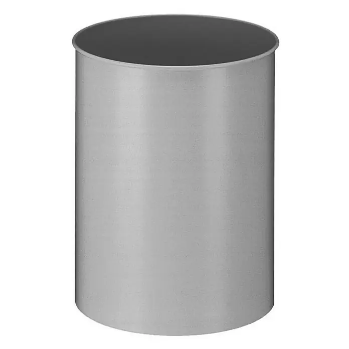 Proregal Papierkorb stillvoll & rund aus Metall - 30 l, Metall, Aluminium - Ein zylindrischer Mülleimer aus grauem Metall mit einem schlichten und modernen Design für den Innenbereich.