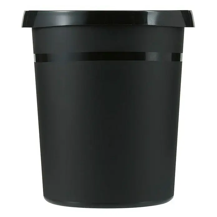 Proregal Papierkorb klassisch & rund aus Kunststoff - 18 l, Kunststoff, Schwarz - Schwarzer Papierkorb aus Kunststoff mit glänzenden Akzenten für Büro oder Zuhause. Stilvolles Design, robust und leicht zu reinigen.