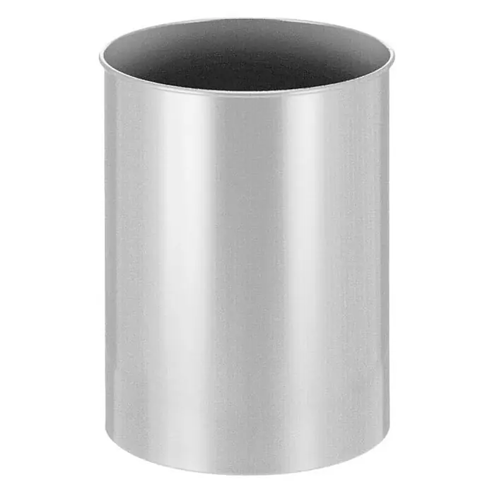 Proregal Papierkorb stillvoll & rund aus Metall - 30 l, Metall, Silber - Metallischer Abfalleimer für den Innenbereich. Ein stilvoller und praktischer Behälter, ideal für Büro oder Küche.