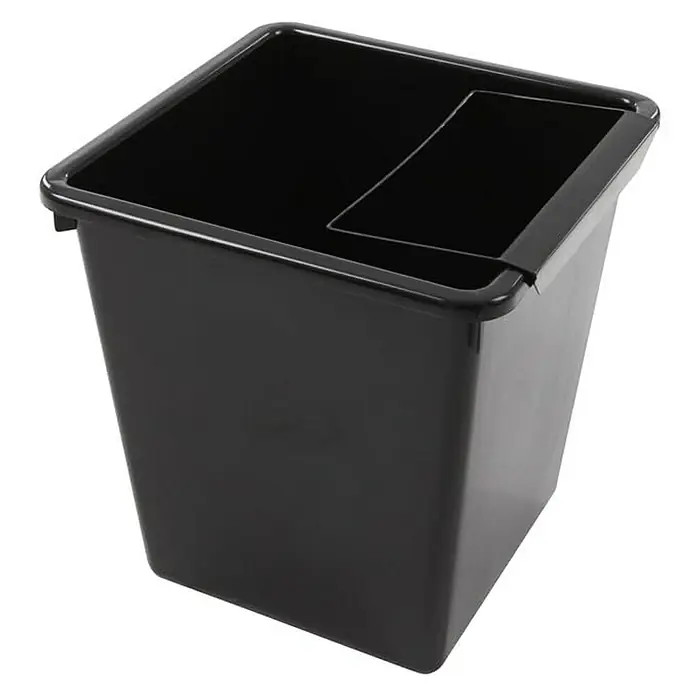 Proregal Papierkorb viereckig & kegelförmig - 27 l, Kunststoff, Schwarz - Schwarzer Kunststoffbehälter mit Unterteilung, ideal für Büro oder Werkstatt zur Aufbewahrung von Gegenständen.