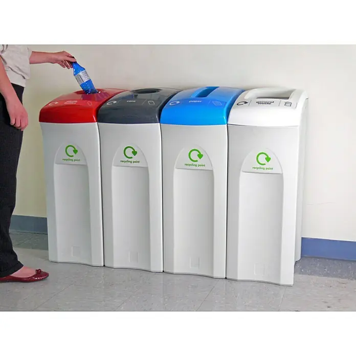 Proregal Standard-Mülleimer Wertstoffsammler Envirobin - 82 l, Kunststoff, Grau - Sortierbehälter mit verschiedenen Farben, um das Recycling von Abfall zu vereinfachen.