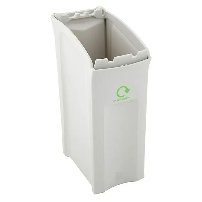 Proregal Standard-Mülleimer Wertstoffsammler Envirobin - 82 l, Kunststoff, Grau - Ein weißer Recycling-Behälter mit grünem Recycling-Symbol und der Aufschrift "Recycling Point".