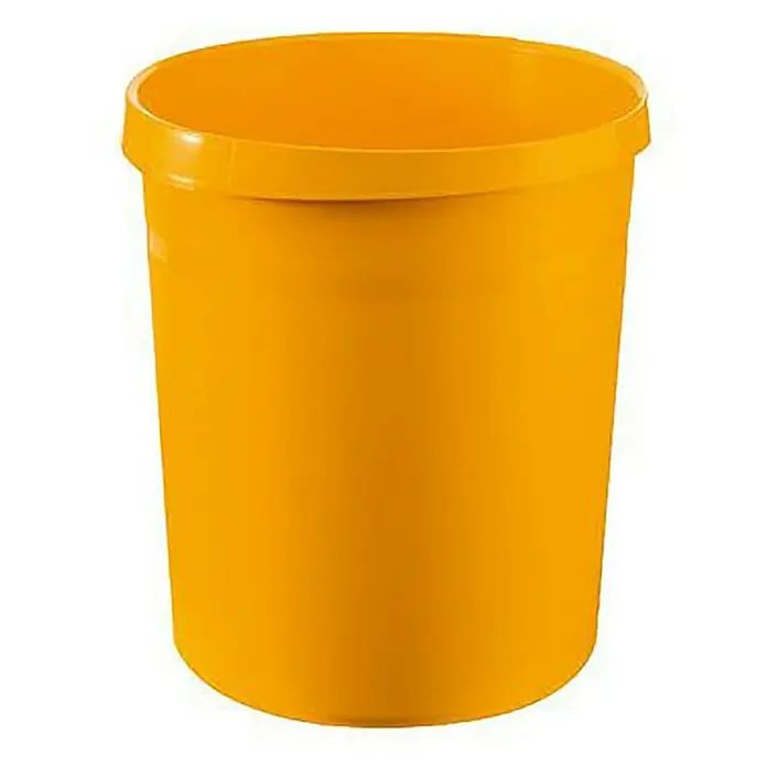 Proregal Papierkorb klassisch & rund aus Kunststoff - 18 l, Kunststoff, Gelb - Gelber Eimer aus Kunststoff mit glatter Oberfläche und verstärktem Rand, ideal für Reinigungsarbeiten oder zum Aufbewahren.