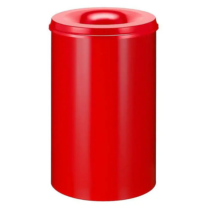 Proregal Papierkorb & Abfallsammler aus Metall selbstlöschend - 110 l, Metall, Rot - Roter Mülleimer mit Deckel für den Innenbereich. Ideal für Büros und öffentliche Räume.