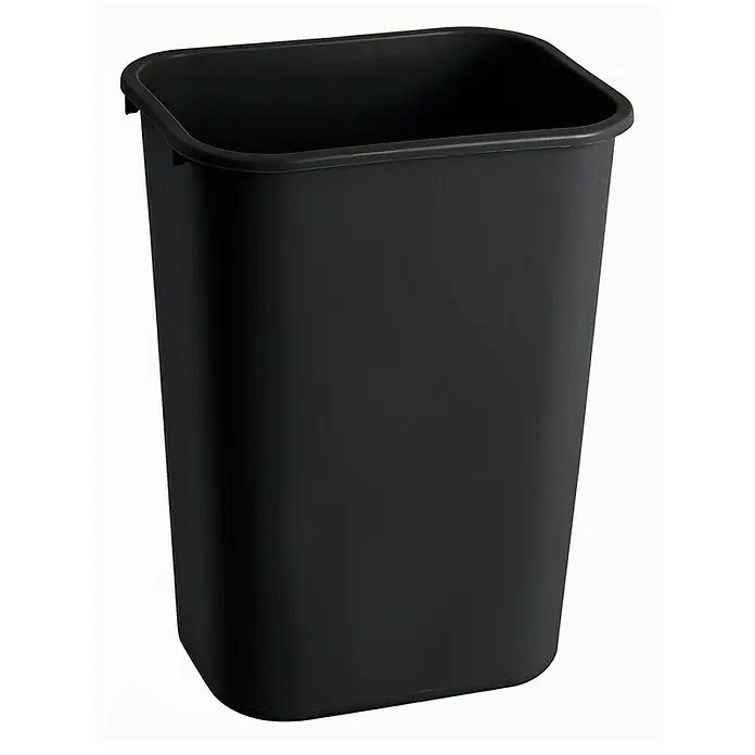Proregal Standard-Mülleimer Rubbermaid rechteckiger Abfallbehälter - 39 l, Kunststoff, Schwarz - Schwarzer rechteckiger Abfalleimer aus Kunststoff. Ideal für Bad, Büro oder Küche, um Abfälle stilvoll zu entsorgen.