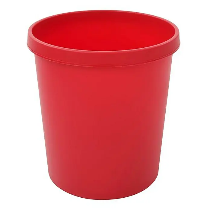 Proregal Papierkorb klassisch & rund aus Kunststoff - 18 l, Kunststoff, Rot - Roter Kunststoffeimer mit robustem Design, ideal für eine Vielzahl von Anwendungen im Haushalt oder Garten.