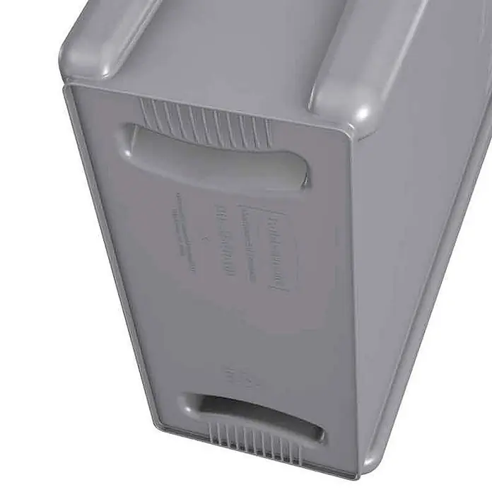 Proregal Standard-Mülleimer Rubbermaid Slim Jim Mülleimer mit Belüftungskanälen - 87 l, Kunststoff, Grau - Graue Kunststoffbox mit Griffen an den Seiten für einfachen Transport und Lagerung. Ideal für Büro oder Zuhause.
