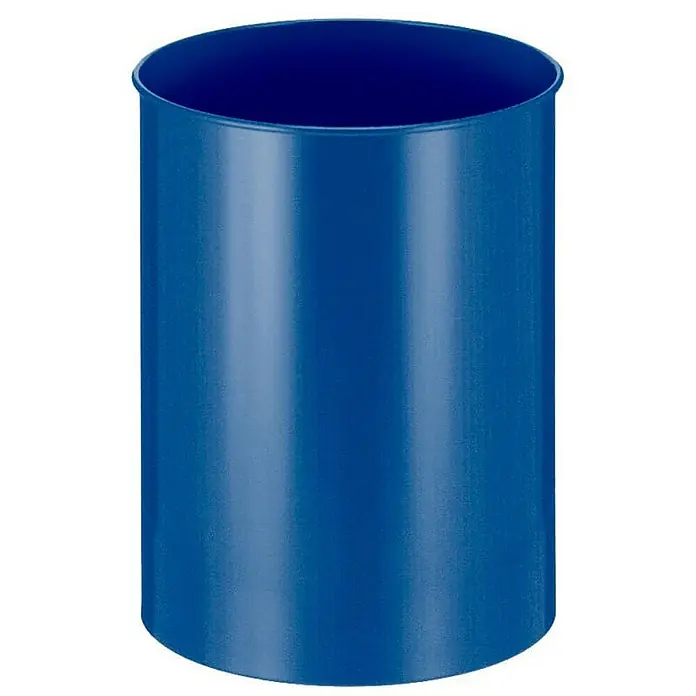Proregal Papierkorb stillvoll & rund aus Metall - 30 l, Metall, Blau - Blauer, zylindrischer Papierkorb aus Kunststoff mit glatter Oberfläche und abgerundeten Kanten.
