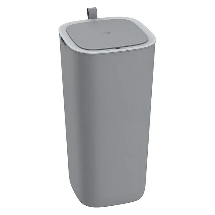 Proregal Sensormülleimer Moderner quadratischer Abfalleimer mit Smart Sensor - 30 l, Kunststoff, Grau - Grauer EKO-Treteimer mit Deckel, ideal für Badezimmer oder Küche. Das schlichte Design fügt sich nahtlos in jede Einrichtung ein.