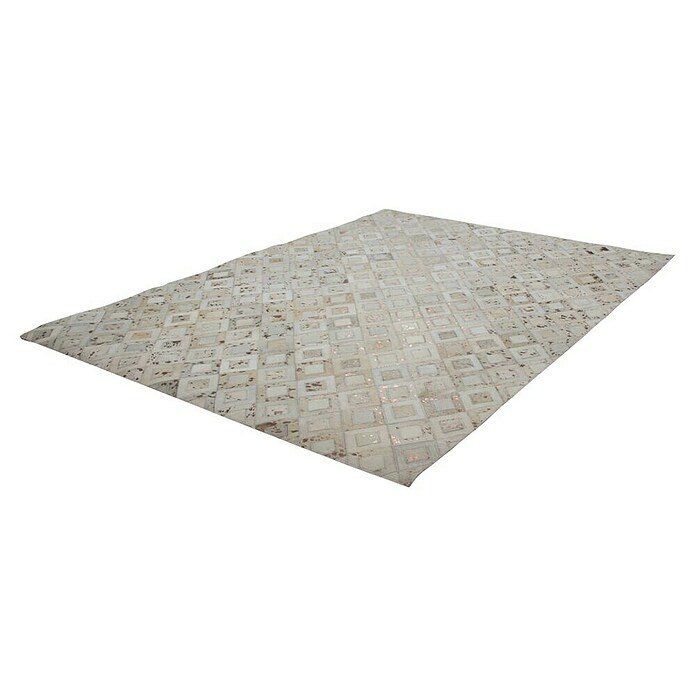 Kayoom Echtlederteppich Dazzle 100 (Elfenbein/Chrom, L x B: 150 x 80 cm)