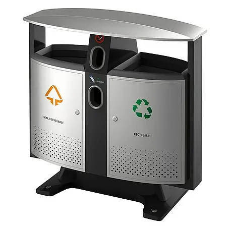 Proregal  Mülltrennsystem mit Dach & Batterienfach für den Außenbereich