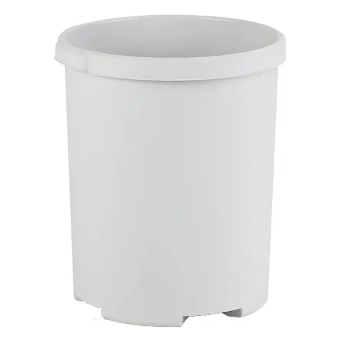 Proregal Papierkorb praktisch & rund aus Kunststoff - 50 l, Kunststoff, Grau - Weiße Kunststoff-Mülltonne mit breitem Rand und stabilen Füßen für den Innenbereich. Praktisch und robust.