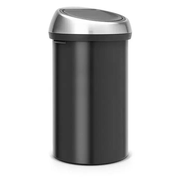 Proregal Standard-Mülleimer Brabantia Abfallbehälter mit Soft-Touch-Öffnung - 60 l, Metall, Matt Schwarz-Matt Edelstahl - Abfallbehälter aus Edelstahl mit einem eleganten und modernen Design, ideal für jedes Zuhause.