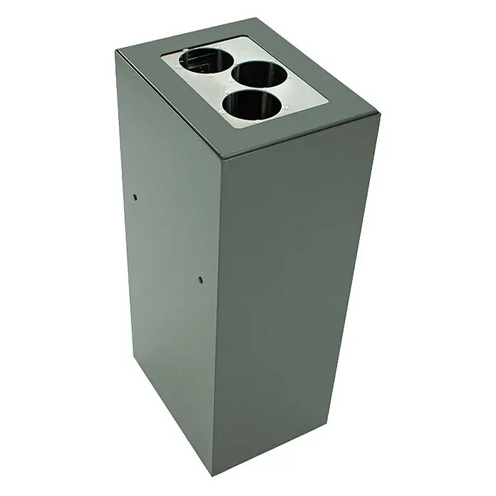 Proregal Mülltrennsystem Robust & modular - 60 l, Stahl, Anthrazit - Abfallbehälter mit mehreren Öffnungen und einem eleganten, modernen Design, ideal für die Mülltrennung.