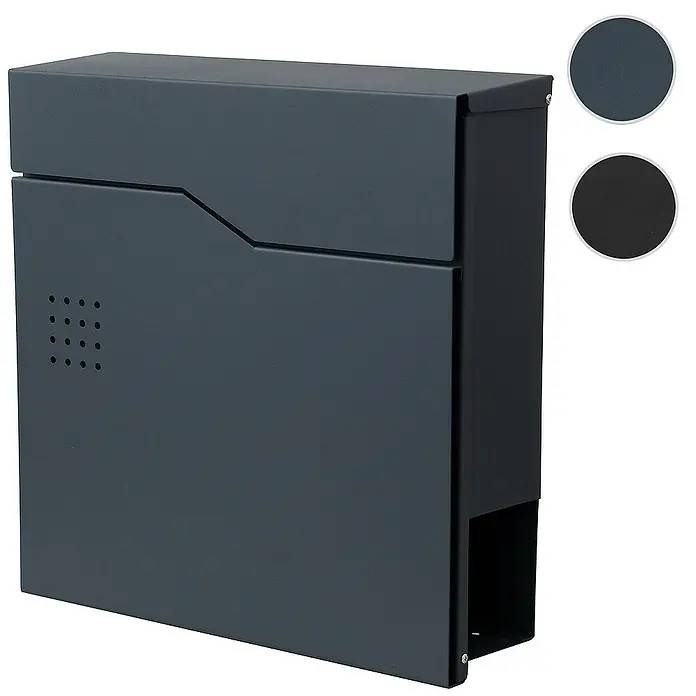 Proregal Wandbriefkasten Briefkasten - Schwarz, Metall, Zeitungsfach - Ein moderner anthrazitfarbener Briefkasten mit Zeitungsfach, ideal für jedes Zuhause. Robuste Bauweise sorgt für Langlebigkeit und Sicherheit.