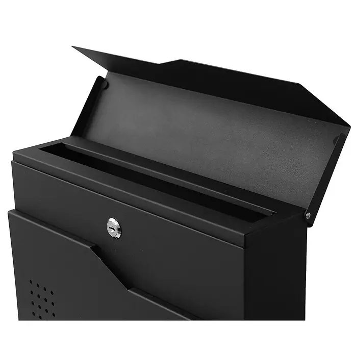 Proregal Wandbriefkasten Briefkasten - Schwarz, Metall, Zeitungsfach - Schwarzer, abschließbarer Wandbriefkasten mit Einwurfschlitz und Zeitungsfach für den Außenbereich. Ideal für sicheren Empfang.