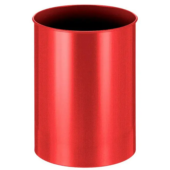 Proregal Papierkorb stillvoll & rund aus Metall - 30 l, Metall, Rot - Roter, zylindrischer Papierkorb aus Metall für Büro oder Zuhause. Robust und stilvoll.