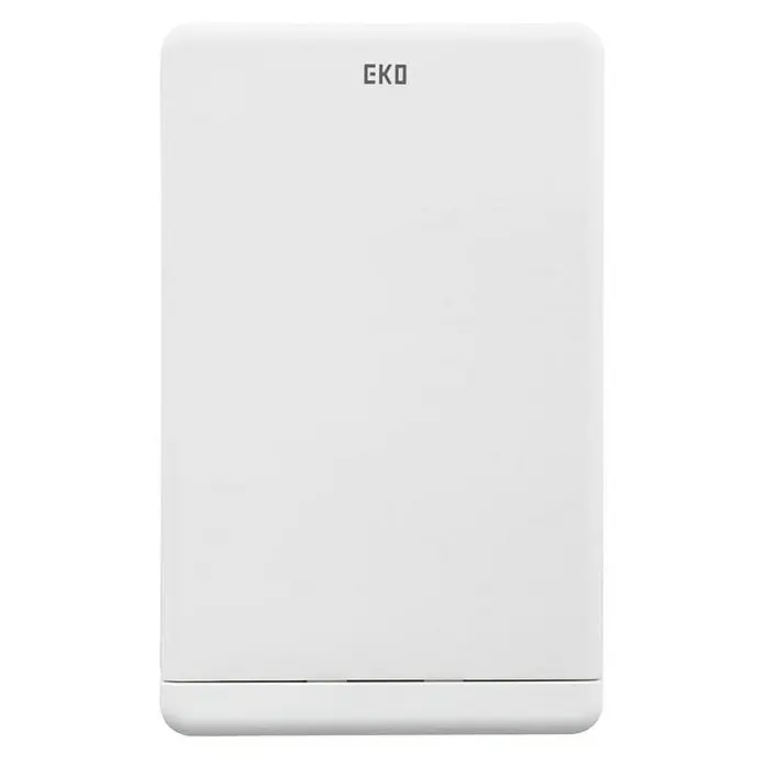 Proregal Sensormülleimer Moderner quadratischer Abfalleimer mit Touch-Bar-Deckel - 40 l, Kunststoff, Weiß - Weiße EKO Küchenwaage, minimalistisches Design mit abgerundeten Ecken und diskretem Logo, ideal für moderne Küchen.