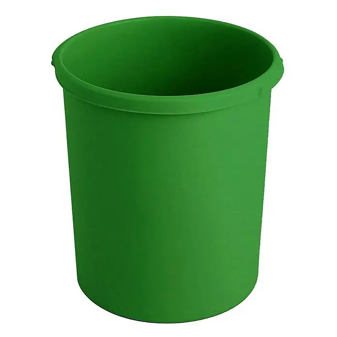 Proregal Papierkorb klassisch & rund aus Kunststoff - 30 l, Kunststoff, Grün - Grüner Abfalleimer aus Kunststoff mit rundem Rand, ideal für Büro oder Haushalt, einfache Reinigung.