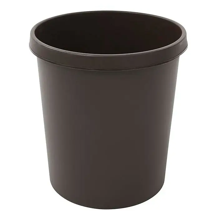 Proregal Papierkorb klassisch & rund aus Kunststoff - 18 l, Kunststoff, Braun - Brauner Abfalleimer aus Kunststoff mit rundem Design für Küche oder Büro, ideal zur Müllentsorgung und stilvollen Ergänzung Ihrer Einrichtung.