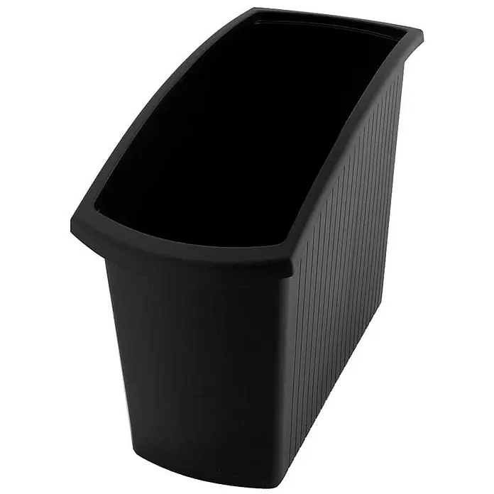 Proregal Papierkorb aus Kunstoff rechteckig - 18 l, Kunststoff, Schwarz - Schwarzer Zeitschriftenständer aus Kunststoff, ideal für die Organisation von Büchern, Magazinen und Ordnern im Büro oder zu Hause.