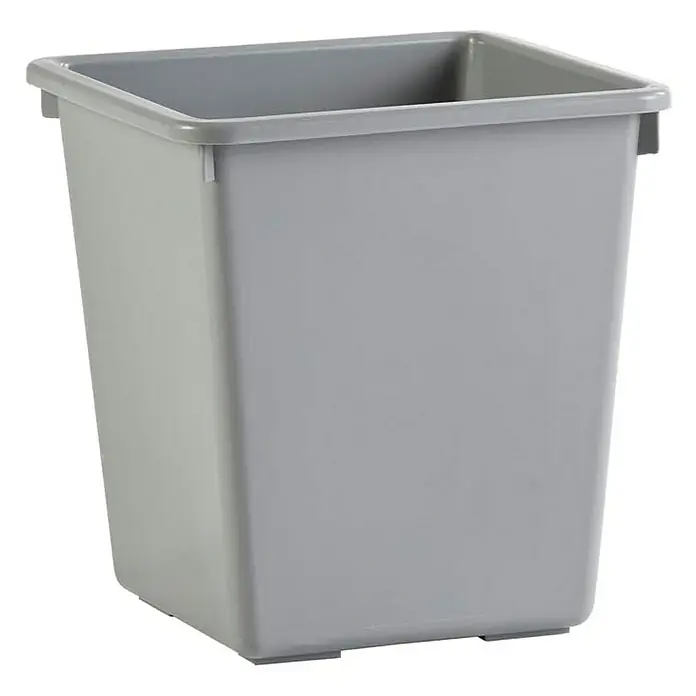 Proregal Papierkorb viereckig & kegelförmig - 27 l, Kunststoff, Grau - Hier ist ein quadratischer grauer Papierkorb aus Kunststoff, der sich ideal für Büro oder Zuhause eignet. Der Abfalleimer ist robust und leicht zu reinigen.