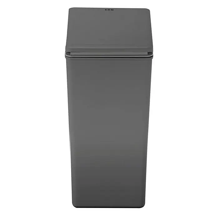 Proregal Sensormülleimer Moderner quadratischer Abfalleimer mit Touch-Bar-Deckel - 20 l, Kunststoff, Grau - Ein grauer, rechteckiger EKO Abfalleimer mit einem schlichten Deckel, ideal für Küche oder Büro, bietet Funktionalität und modernes Design.
