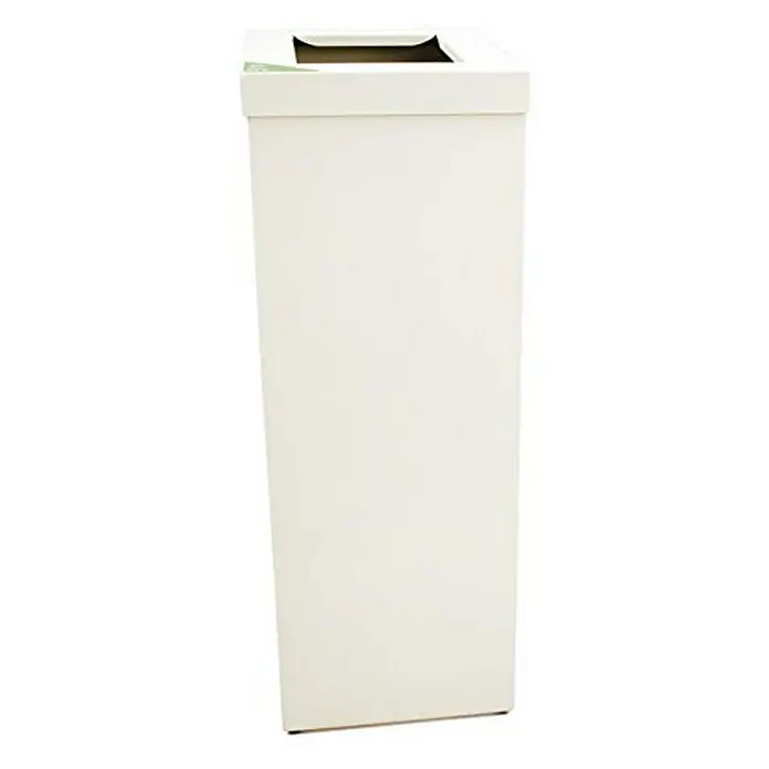 Proregal Standard Mülleimer Wertstoffsammler RecycloFlex 60 - 60 l, Aluminium, Weiß - Heller Abfallbehälter mit rechteckigem Design und offener Oberseite für einfache Entsorgung von Papier und anderem Müll.