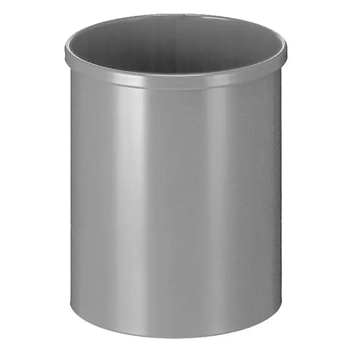 Proregal Papierkorb stillvoll & rund aus Metall - 15 l, Metall, Aluminium - Grauer, zylindrischer Behälter mit abgerundetem Rand. Ideal für Aufbewahrung und Organisation im Haushalt oder Büro.