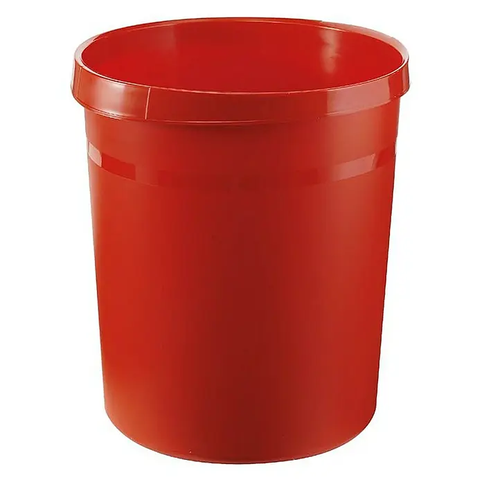 Proregal Papierkorb klassisch & rund aus Kunststoff - 18 l, Kunststoff, Rot - Roter Kunststoffeimer mit stabilem Griff. Ideal für Haus, Garten oder Werkstatt. Praktisch und langlebig.