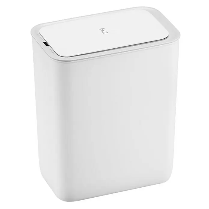 Proregal Sensormülleimer Moderner quadratischer Abfalleimer mit Smart Sensor zur Wandmontage - 8 l, Kunststoff, Weiß - Ein weißer, moderner Abfalleimer mit Deckel. Ideal für Büro oder Küche, bietet er stilvolle Funktionalität.