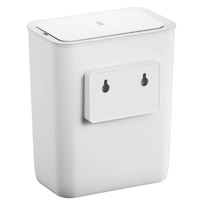 Proregal Sensormülleimer Moderner quadratischer Abfalleimer mit Smart Sensor zur Wandmontage - 8 l, Kunststoff, Weiß - Weißer Wand-Abfallbehälter mit Deckel und Montageplatte zur einfachen Anbringung. Praktische Lösung für Küche und Bad.