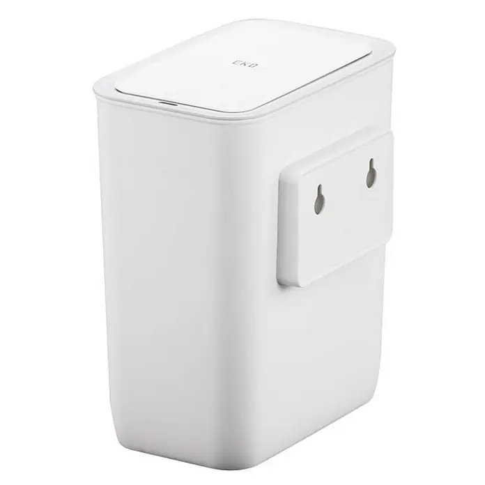 Proregal Sensormülleimer Moderner quadratischer Abfalleimer mit Smart Sensor zur Wandmontage - 8 l, Kunststoff, Weiß - Der schlichte, weiße EKO-Abfalleimer mit Deckel und Wandhalterung ist eine praktische und stilvolle Lösung für jeden Raum.