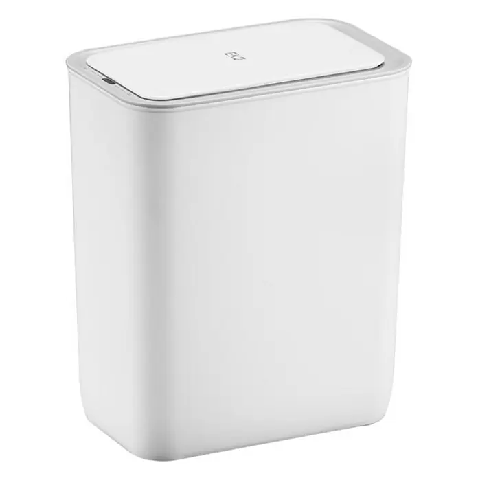 Proregal Sensormülleimer Moderner quadratischer Abfalleimer mit Smart Sensor zur Wandmontage - 8 l, Kunststoff, Weiß - Weißer EKO Abfalleimer mit rechteckigem Deckel, ideal für Küche oder Bad, bietet stilvolle und hygienische Abfallentsorgung.