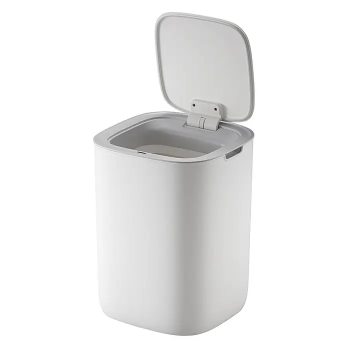 Proregal Sensormülleimer Moderner quadratischer Abfalleimer mit Smart Sensor - 12 l, Kunststoff, Weiß - Weißer, intelligenter Mülleimer mit offenem Deckel, ideal für die Küche oder das Badezimmer. Praktisch und hygienisch.