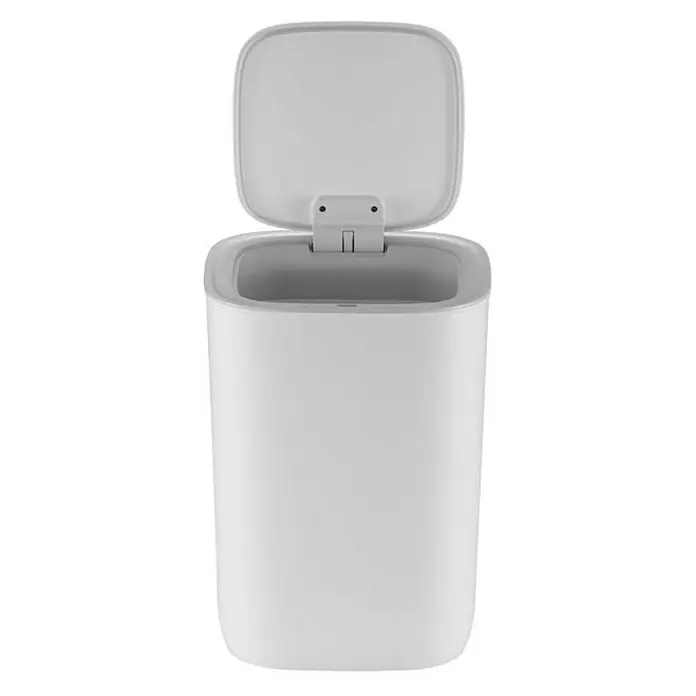 Proregal Sensormülleimer Moderner quadratischer Abfalleimer mit Smart Sensor - 12 l, Kunststoff, Weiß - Der weiße, abgerundete, rechteckige Mülleimer mit offenem Deckel ist perfekt für jeden Raum.