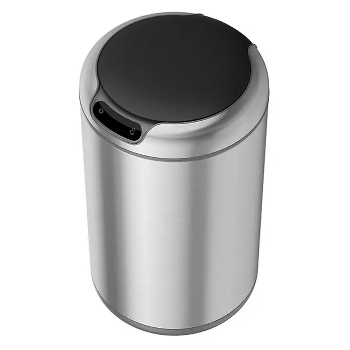 Proregal Sensormülleimer Markanter runder Abfalleimer mit Sensor und Touch-Bedienfeld - 9 l, Edelstahl, Silber - Dieser hochwertige, runde Automatik-Mülleimer aus Edelstahl ist eine stilvolle und hygienische Lösung für jedes Zuhause oder Büro.