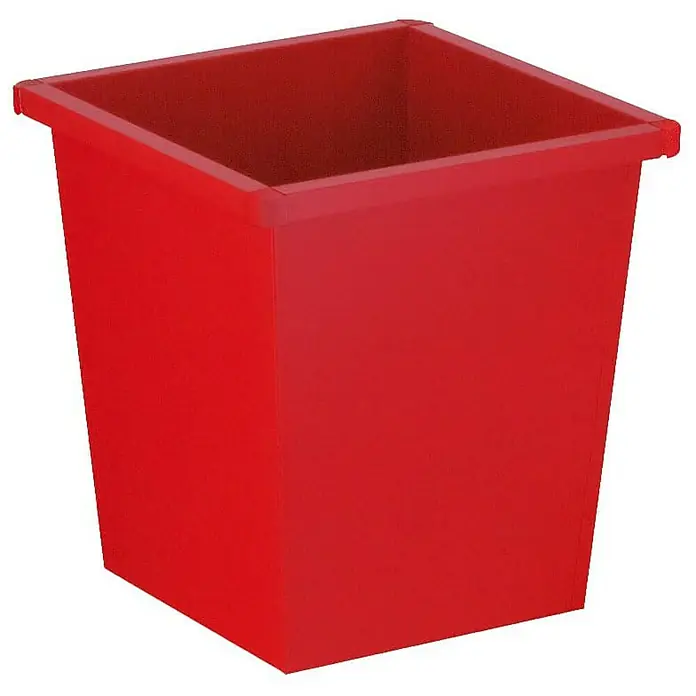 Proregal Papierkorb Viereckig aus Metall mit Stoßecken aus Kunststoff - 27 l, Metall, Rot - Roter quadratischer Papierkorb für Büro oder Zuhause. Praktisch und robust, ideal für die Müllentsorgung.