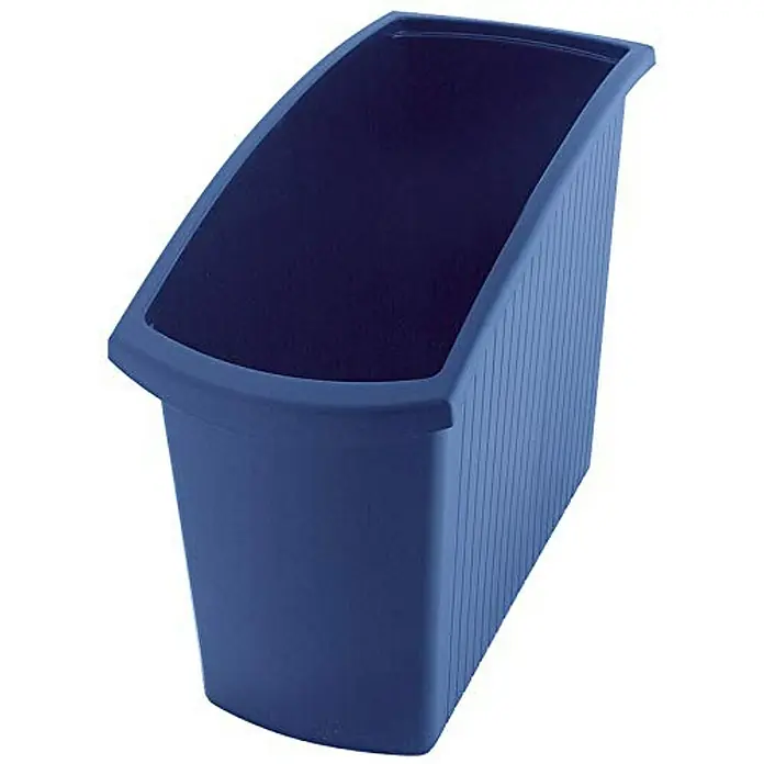 Proregal Papierkorb aus Kunstoff rechteckig - 18 l, Kunststoff, Blau - Bild eines blauen Dokumentenablagekorbs, der sich ideal für die Organisation von Papierdokumenten im Büro oder zu Hause eignet.