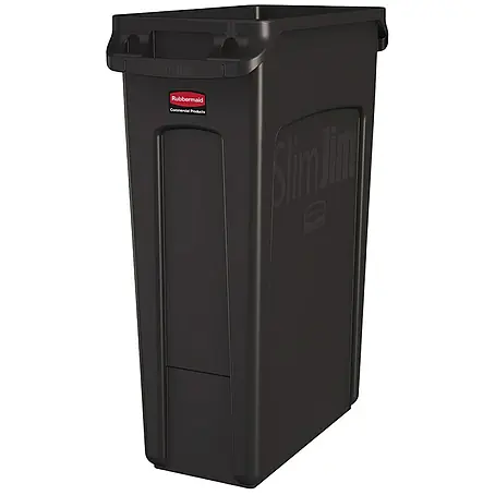 Proregal  Standard-Mülleimer Rubbermaid Slim Jim Mülleimer mit Belüftungskanälen